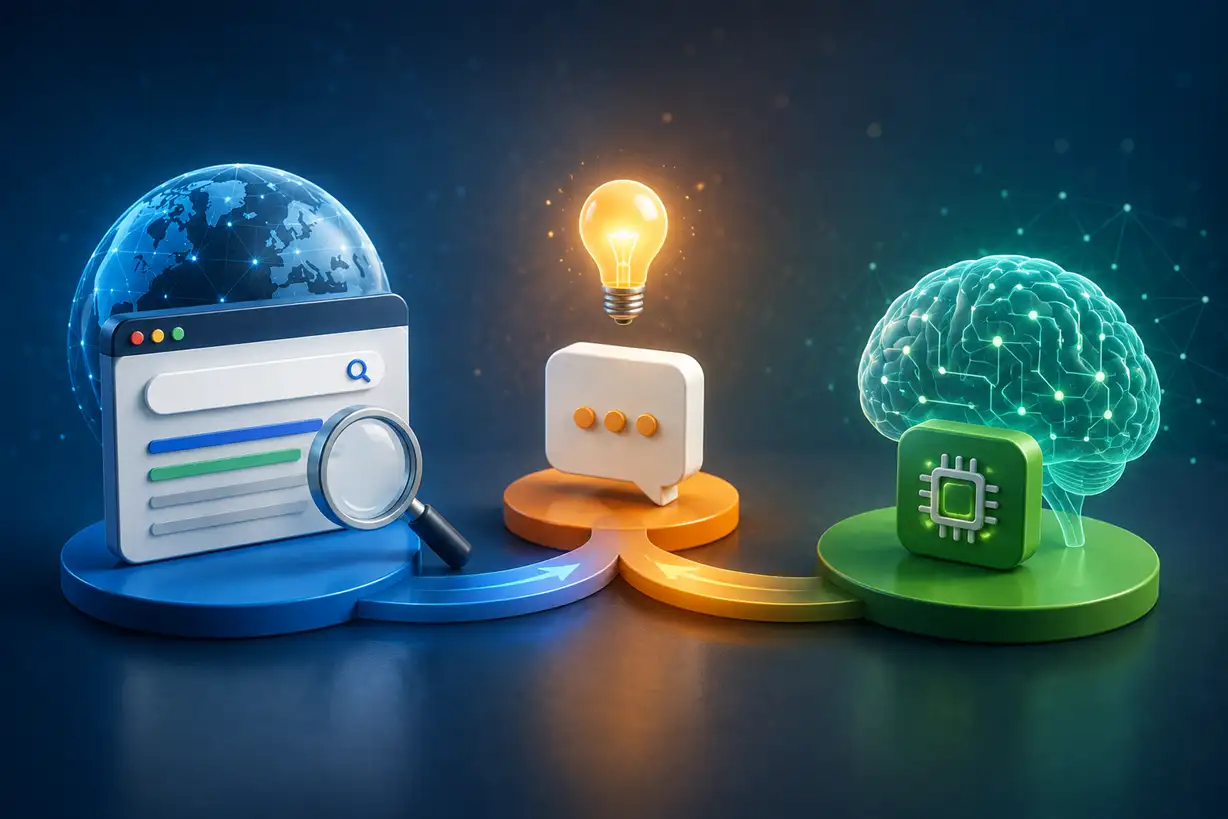 تفاوت SEO و AEO و GEO در بازاریابی دیجیتال